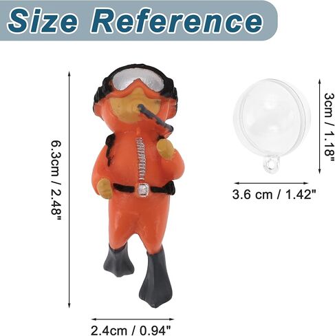 Diver Aquarium Decorations, Floating Diver Fish Tank Decorations, Floating Cartoon Diver Decor, Fun Floating Fish Decoration, PVC Diver Decoration, Green, 1 Set in Kuwait