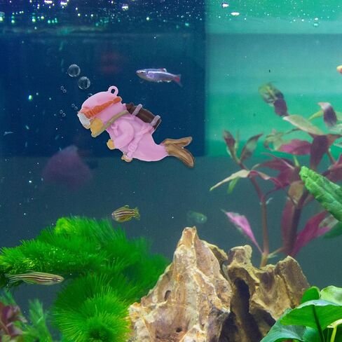 Diver Aquarium Decorations, Floating Diver Fish Tank Decorations, Floating Cartoon Diver Decor, Fun Floating Fish Decoration, PVC Diver Decoration, Green, 1 Set in Kuwait