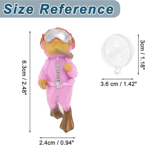 Diver Aquarium Decorations, Floating Diver Fish Tank Decorations, Floating Cartoon Diver Decor, Fun Floating Fish Decoration, PVC Diver Decoration, Green, 1 Set in Kuwait