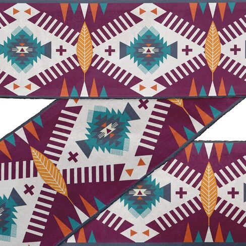IBA Indianbeautifulart Black Aztec Southwestern Printed Ribbon Trim by 9 Yard Dupion Fabric Laces for Crafts Sewing Accessories 3 Inches in Kuwait