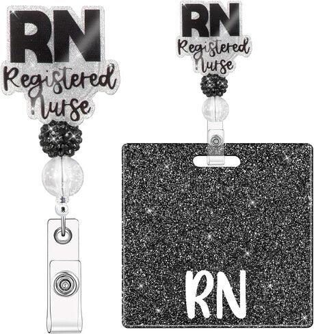 RN Budge Buddy with RN Nurse Badge Cenly Clip Retractable ID Clip لطلاب RN الممرضات (أسود) in Kuwait