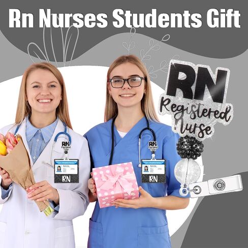 RN Budge Buddy with RN Nurse Badge Cenly Clip Retractable ID Clip لطلاب RN الممرضات (أسود) in Kuwait