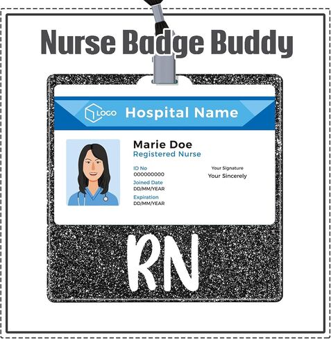 RN Budge Buddy with RN Nurse Badge Cenly Clip Retractable ID Clip لطلاب RN الممرضات (أسود) in Kuwait