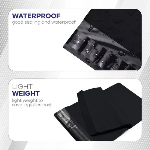 Poly Mailers 6 × 9 بوصات ، 1000 حزمة ، مظروف للشحن ، أكياس الختم الذاتية ، مقاومة للماء ومقاوم للدموع مع مادة لاصقة ذاتية الخلاصية ، أسود in Kuwait