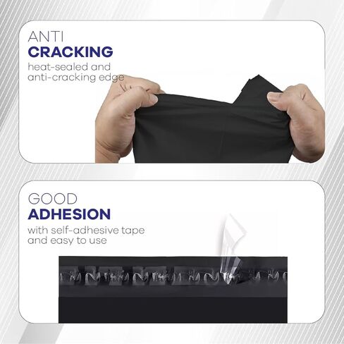 Poly Mailers 6 × 9 بوصات ، 1000 حزمة ، مظروف للشحن ، أكياس الختم الذاتية ، مقاومة للماء ومقاوم للدموع مع مادة لاصقة ذاتية الخلاصية ، أسود in Kuwait