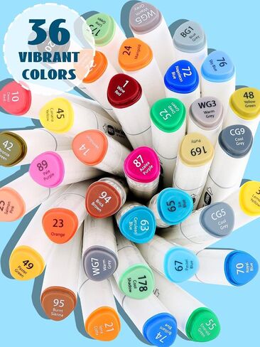 Lorvain Super Washable Markers for kids, 12 Colors Dual Tip Washable Markers Set, Fine & Broad Tip Markers, Coloring Markers for School, Kids Art Supplies with Carrying and Storage Case in Saudi Arabia