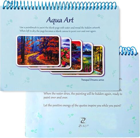 ZUKI's Aqua Art - Dementia Activities, Reusable Mess-Free Paint with Water Books for Adults & All Ages Functional Bingo Prizes for Seniors, Tranquil Dreams Edition in Saudi Arabia