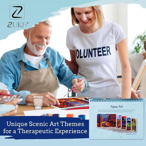 ZUKI's Aqua Art - Dementia Activities, Reusable Mess-Free Paint with Water Books for Adults & All Ages Functional Bingo Prizes for Seniors, Tranquil Dreams Edition in Saudi Arabia