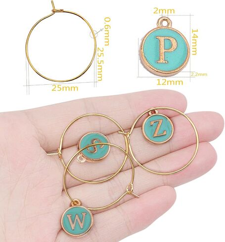 Aylifu Alphabet Charms Enamel Initial Letter Pendants in Saudi Arabia
