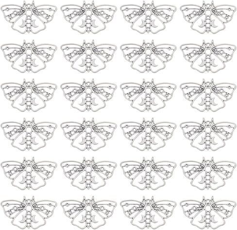 Sunnyclue 1 Box 80PCS Moth Charms Style Gothic Style Small Moth Skull Charms Bulk Black Skeleton Head Head Charm Charm Kit Halloween Butterfly Charms for Jewelry Making Charm DIY Craft Craft 13x20mm in Saudi Arabia