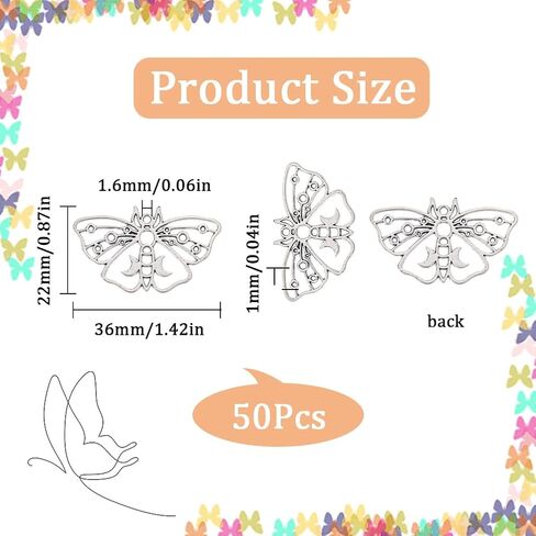 Sunnyclue 1 Box 80PCS Moth Charms Style Gothic Style Small Moth Skull Charms Bulk Black Skeleton Head Head Charm Charm Kit Halloween Butterfly Charms for Jewelry Making Charm DIY Craft Craft 13x20mm in Saudi Arabia