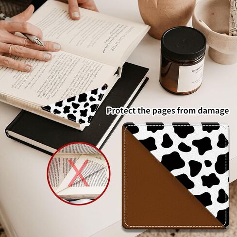 Cute Leather Bookmarks, Fun Triangle Making Corner Bookmark, Book Accessories for Reading Book Lovers, Unbreakable Page Markers for Women Men Night Forest Mountain in Kuwait