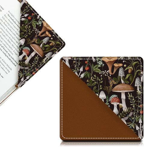 Cute Leather Bookmarks, Fun Triangle Making Corner Bookmark, Book Accessories for Reading Book Lovers, Unbreakable Page Markers for Women Men Night Forest Mountain in Kuwait