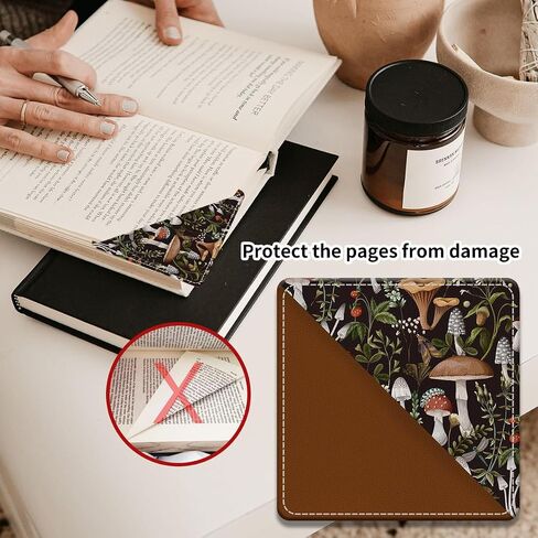 Cute Leather Bookmarks, Fun Triangle Making Corner Bookmark, Book Accessories for Reading Book Lovers, Unbreakable Page Markers for Women Men Night Forest Mountain in Kuwait