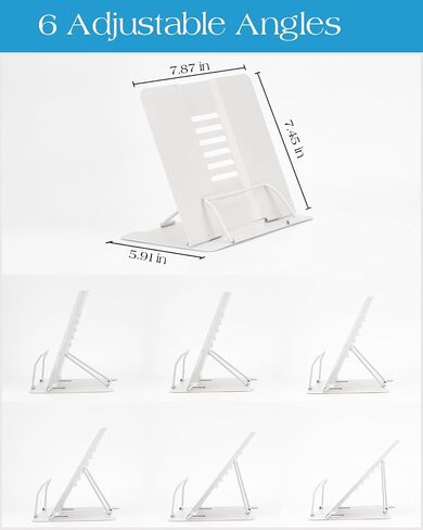Metal Desk Book Stand with Dry Erase Board - Timenu Adjustable Bookstands Reading Book Holder Documents Rest for Cookbook Recipes Textbooks Tablet Music Books Purple in Saudi Arabia