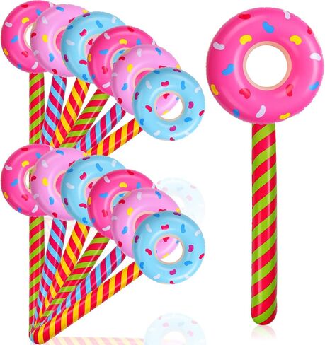 Jenaai 12 PCS Candyland حفلة عيد ميلاد زخارف الحفلات قابلة للنفخ 33 بوصة مصاصة عصا كبيرة الحلوى تعويم البالونات شكل البالونات عيد الحب ديكورات عيد ميلاد تحت عنوان للأطفال (اللون الكلاسيكي) in Kuwait