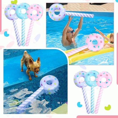 Jenaai 12 Pcs Candyland Birthday Party Decorations Inflatable 33 Inch Lollipop Stick Large Candy Float Donut Shape Balloons Valentine‘s Day Candy Themed Birthday Decorations for Kids(Classic Color) in Kuwait