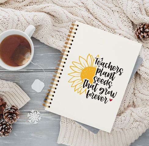 QUICQOD Teacher Gifts,Teachers Plant Seeds That Grow Forever Notebook Journal,Appreciation Gift for Teacher,Thank You Gift,Hardcover Spiral Notebook 5.5x8.3 in Saudi Arabia