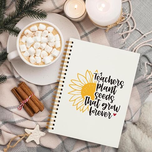 QUICQOD Teacher Gifts,Teachers Plant Seeds That Grow Forever Notebook Journal,Appreciation Gift for Teacher,Thank You Gift,Hardcover Spiral Notebook 5.5x8.3 in Saudi Arabia