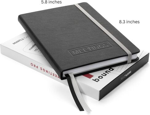 Meeting Notebook for Work - Professional Hardcover Meeting Planner - 2 Pages Per Meeting and Extra Meeting Notes Section, Index, 160 Pages, 100gsm Paper, Work Notebook, Project Planner in Saudi Arabia