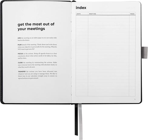 Meeting Notebook for Work - Professional Hardcover Meeting Planner - 2 Pages Per Meeting and Extra Meeting Notes Section, Index, 160 Pages, 100gsm Paper, Work Notebook, Project Planner in Saudi Arabia