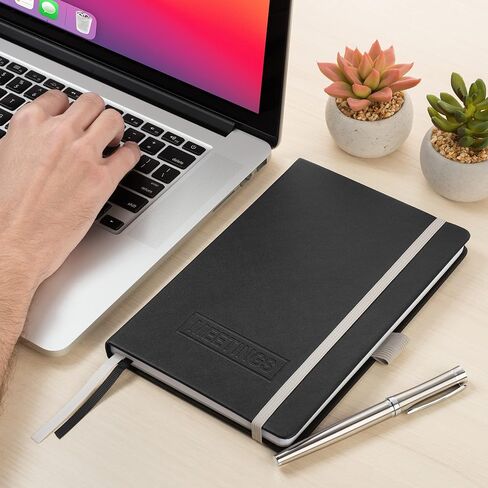 Meeting Notebook for Work - Professional Hardcover Meeting Planner - 2 Pages Per Meeting and Extra Meeting Notes Section, Index, 160 Pages, 100gsm Paper, Work Notebook, Project Planner in Saudi Arabia