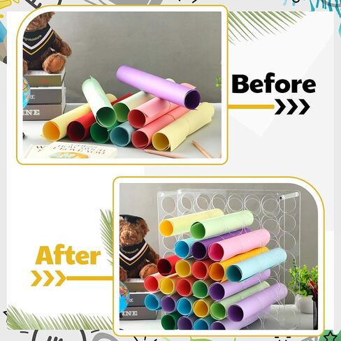Wenqik 2 Pack Vinyl Storage Organizer 98 Holes Acrylic Vinyl Roll Holder Easy to Association Organizer Storage Craft for Room Room Art Organization Decor in Kuwait