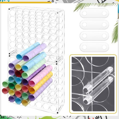 Wenqik 2 Pack Vinyl Storage Organizer 98 Holes Acrylic Vinyl Roll Holder Easy to Association Organizer Storage Craft for Room Room Art Organization Decor in Kuwait