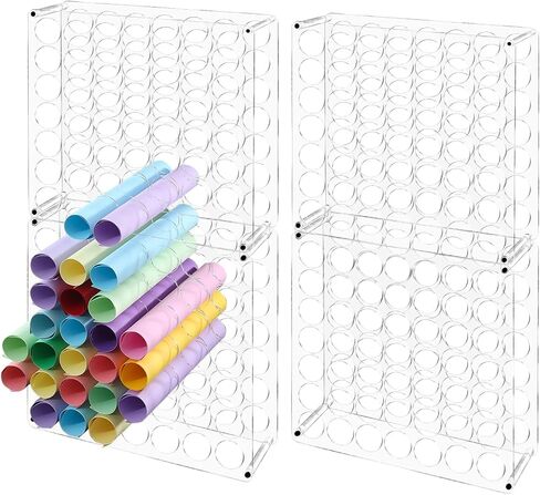 Wenqik 2 Pack Vinyl Storage Organizer 98 Holes Acrylic Vinyl Roll Holder Easy to Association Organizer Storage Craft for Room Room Art Organization Decor in Kuwait