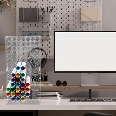Wenqik 2 Pack Vinyl Storage Organizer 98 Holes Acrylic Vinyl Roll Holder Easy to Association Organizer Storage Craft for Room Room Art Organization Decor in Kuwait