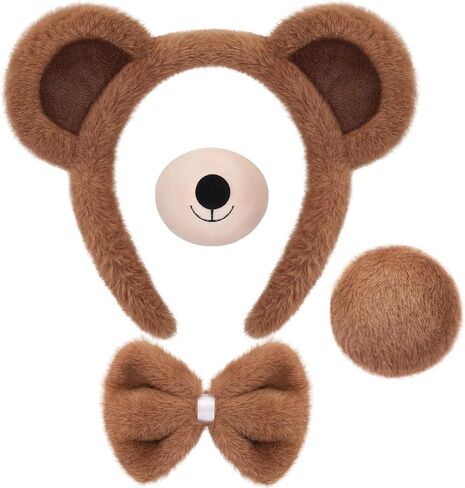 Mototo 4 PCS Elephant Costume Accessories Set Elephant Ears Headband Trunk Tail Bowtie Boys Girls Gift for Halloween Animal Props Dress up Party in Saudi Arabia
