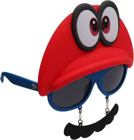 Sun-Staches Super Mario Sunglasses | Nintendo Mario, Luigi, Bowser, Yoshi, or Peach Costume Accessory | One Size Fits Most in Saudi Arabia