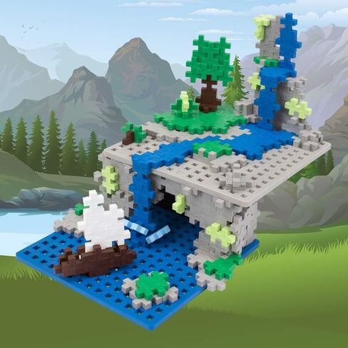 PLUS PLUS – Baseplate Duo, Gray and Blue – Base Accessory for Building and displaying Creations, 4.5 X 4.5 inches, Construction Building STEM | STEAM Toy for Kids in Kuwait