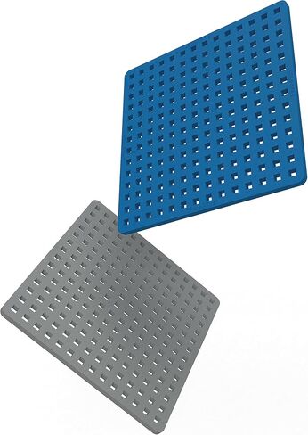 PLUS PLUS – Baseplate Duo, Gray and Blue – Base Accessory for Building and displaying Creations, 4.5 X 4.5 inches, Construction Building STEM | STEAM Toy for Kids in Kuwait