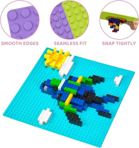 8 Pack Classic Baseplate, Square 32x32 Building Base Plates for Kids, Compatible with All Major Brands, 10" x10", STEM Building Toys for Kids Ages 4 5 6 7 8+ (Pastel) in Saudi Arabia