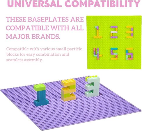 8 Pack Classic Baseplate, Square 32x32 Building Base Plates for Kids, Compatible with All Major Brands, 10" x10", STEM Building Toys for Kids Ages 4 5 6 7 8+ (Pastel) in Saudi Arabia
