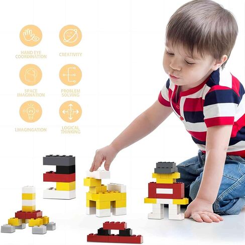 160 Piece White Classic Building Bricks, 8 Sizes Classic Building Bricks Bulk Pack, Compatible with Lego Parts and Pieces (White) in Saudi Arabia