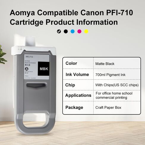 Canon Canon PFI-710BK PFI710 PFI-710 خرطوشة الحبر لـ Canon ImagePrograf TX-3000 TX-2000 TX-4000 TX-5000 PRINTERS (حبر الصباغ الأسود ، 700 مل) ... in Kuwait