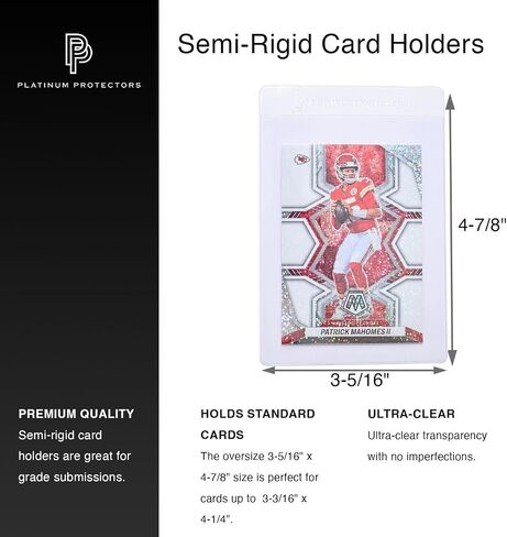 Semi-Rigid Card Holders for Graded Card Submissions for Standard Trading Cards (50 Pack) in Saudi Arabia