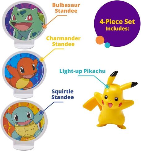 Decoset® Pokemon Light Up Pikachu Cake Topper ، 4 - مجموعة الديكور ، زخارف عيد ميلاد لكل كعكات الحجم والشكل in Kuwait