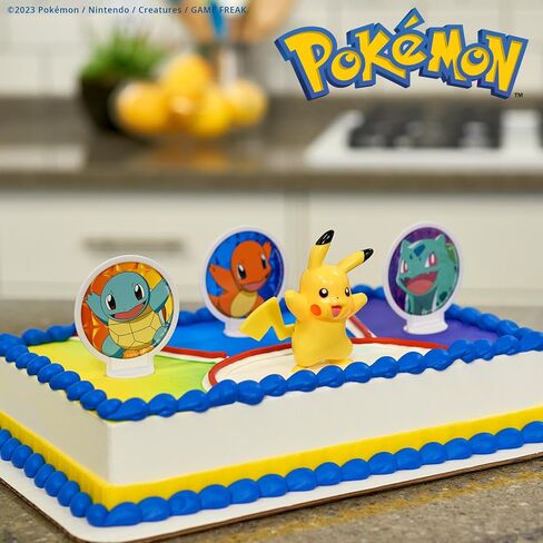 Decoset® Pokemon Light Up Pikachu Cake Topper ، 4 - مجموعة الديكور ، زخارف عيد ميلاد لكل كعكات الحجم والشكل in Kuwait