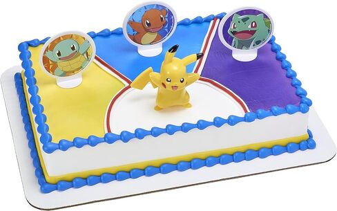 Decoset® Pokemon Light Up Pikachu Cake Topper ، 4 - مجموعة الديكور ، زخارف عيد ميلاد لكل كعكات الحجم والشكل in Kuwait