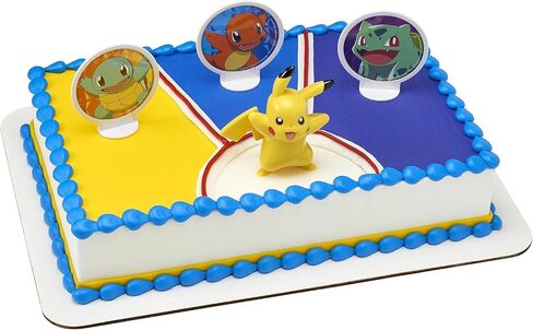Decoset® Pokemon Light Up Pikachu Cake Topper ، 4 - مجموعة الديكور ، زخارف عيد ميلاد لكل كعكات الحجم والشكل in Kuwait