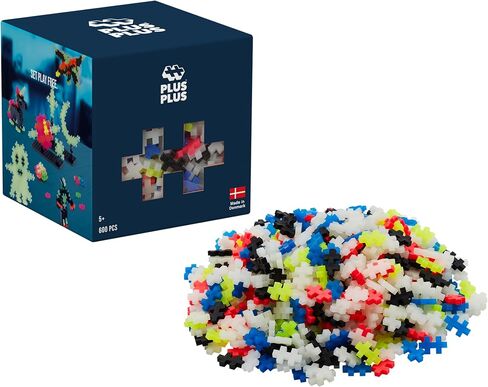 PLUS PLUS - Open Play Set - 1200 Piece - Basic Color Mix, Construction Building Stem Toy, Interlocking Mini Puzzle Blocks for Kids in Saudi Arabia