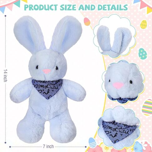 Poen 10 Pcs Easter Bunny Stuffed Animal Bulk 14 Inches Cute Rabbits Plush Toys Easter Bunny Gift in 5 Colors Easter Basket Eggs Filled Stuffers for Boys Girls Easter Birthday Party Decor(Classic) in Kuwait
