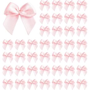100 PCS أقواس وردية ، أقواس صغيرة 1 بوصة للحرف اليدوية ، زخارف حزب القوس الصغيرة الساتان ، لخياطة DIY ، تغليف مخبز الزهور ، زحف عيد ميلاد عيد ميلاد الزفاف