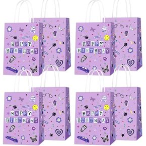 NFRESE 16 PCS Singer Party Fies Decortations Goodie Candy Bags Music Goody Treat Gift Facs for Birthday Party Decorations Supplies