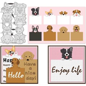 BENECREAT Dog Bone Cutting Dies for Scrapbooking, Pets Bones and Text Die Cuts for Card Making Photo Album Decorative Embossing