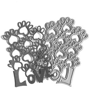 Love Dog Paw Metal Die Cuts,Cutting Dies for Card Making Clearance,Embossing Dies for Scrapbooking, DIY Album Paper Cards Art Craft Decoration