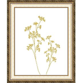Svarog 14CT Stamped Cross Stitch Kit for Beginners - Easy & Stylish DIY Embroidery with Simple Patterns, Ideal for Women’s Relaxation | Plant line Drawing（2） 12.2 x 15.0 inch